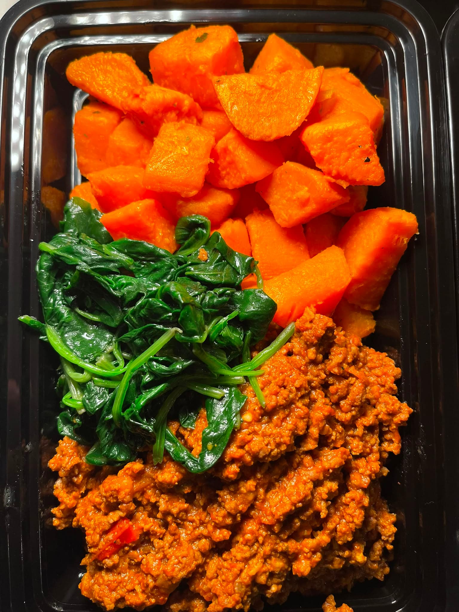 Lean Beef & Sweet Potato, packed and ready for delivery
