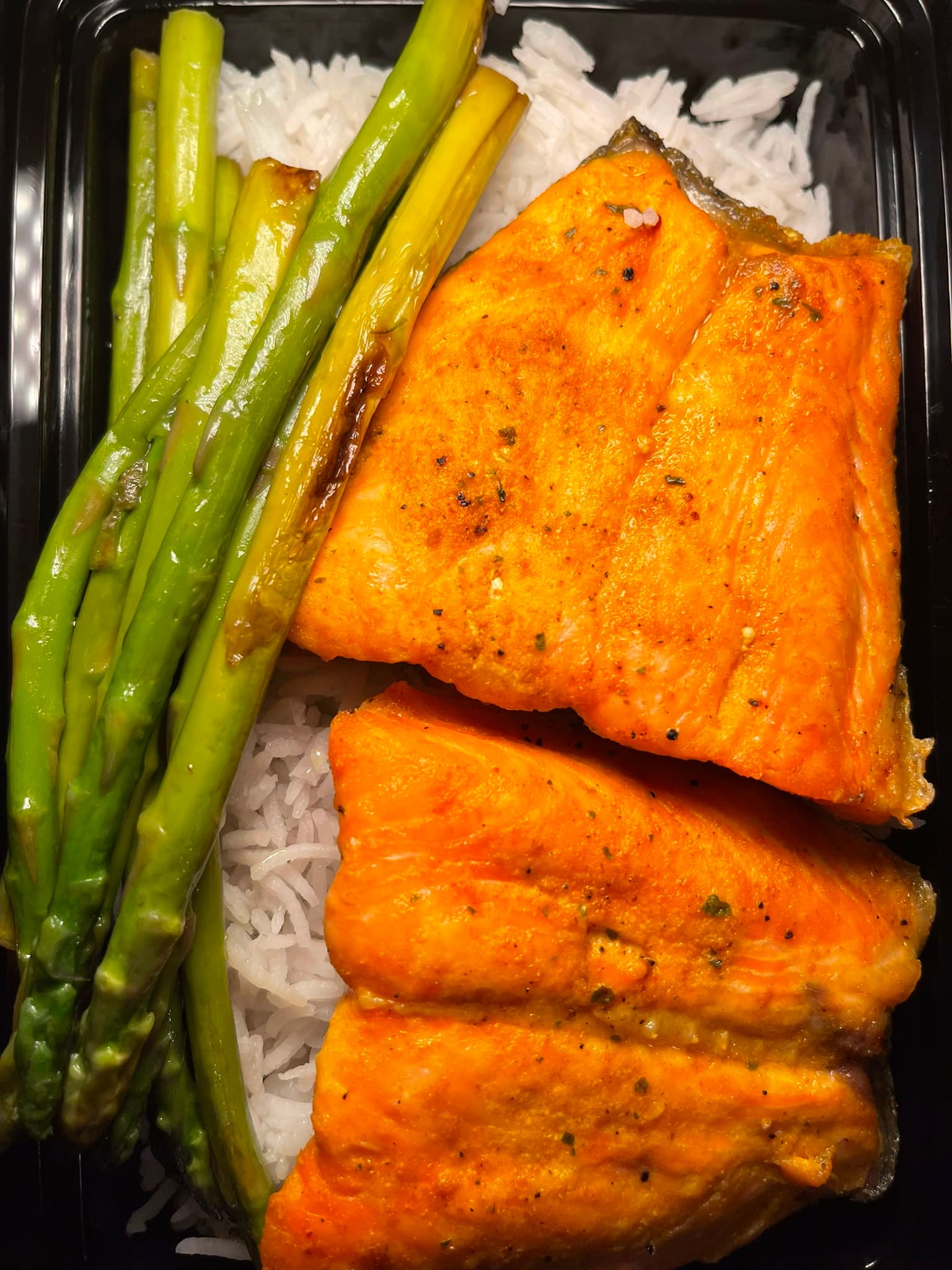 Salmon & Rice, packed and ready for delivery